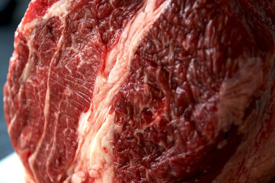 Close-up of well-marbled raw beef